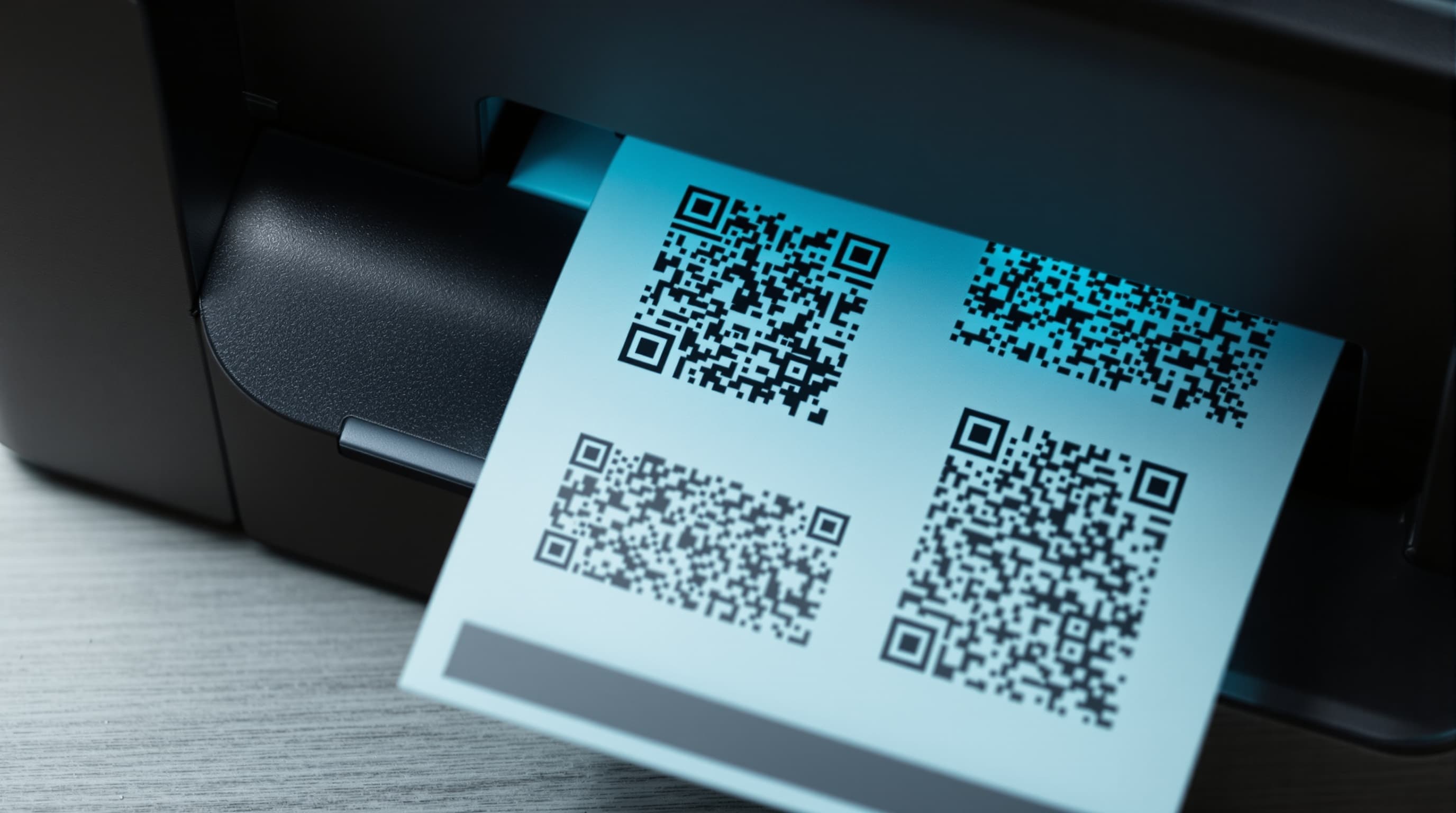 Printed QR label sheet